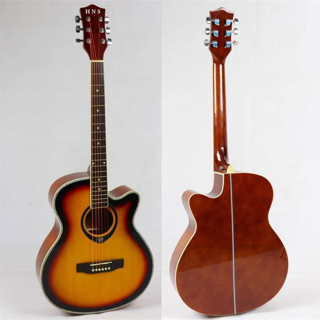 40 inch gloss finish spruce basswood acoustic guitar