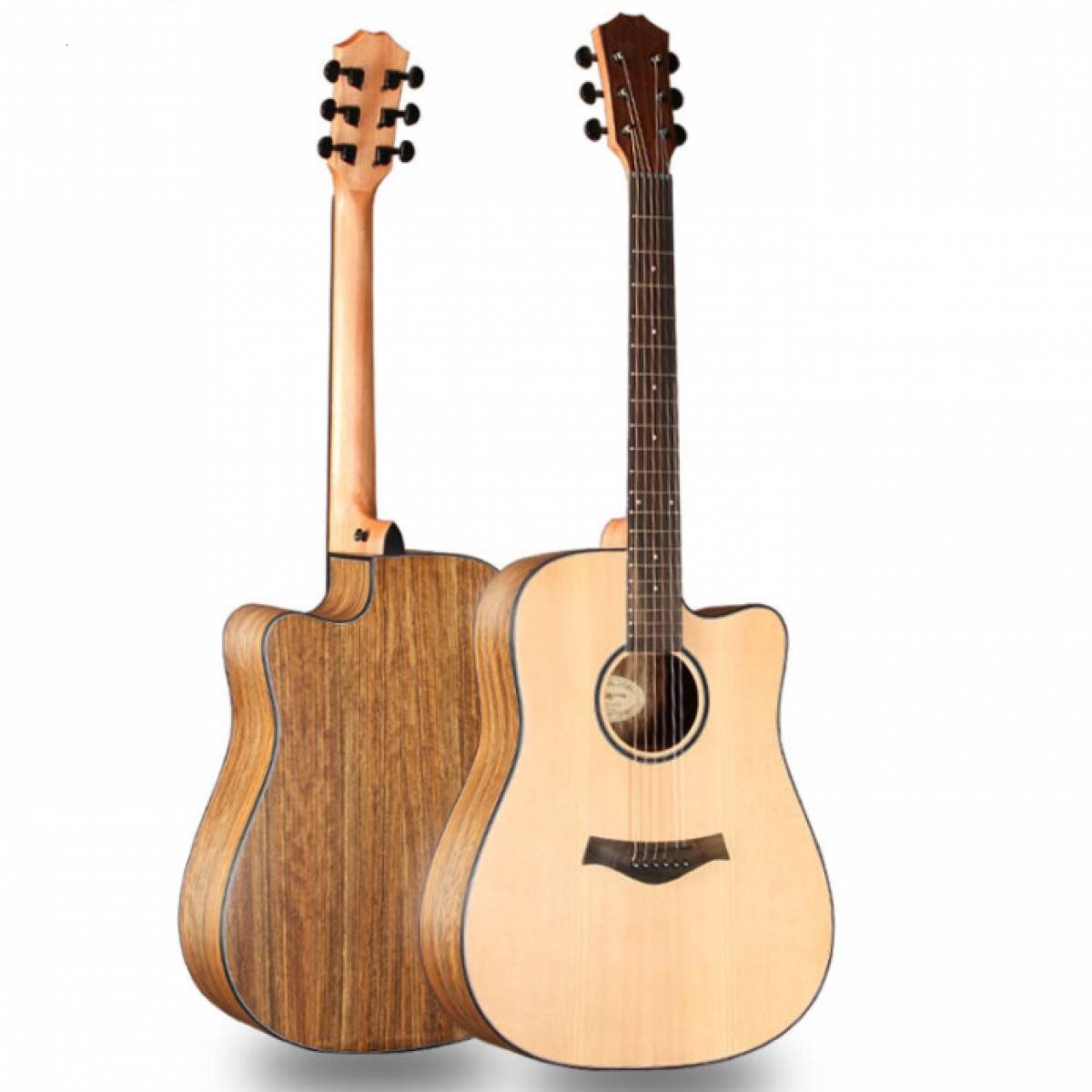 41 inch top solid spruce walnut matt finish acoustic guitar